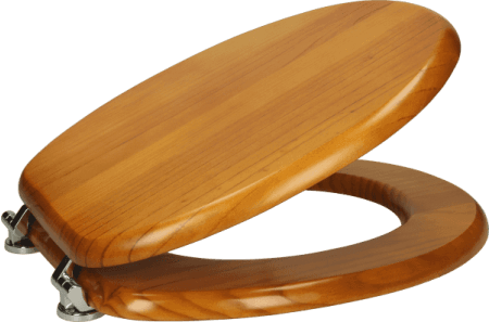 Wooden Toilet Seats Throughout Plumbworld Decorations - Wooden Toilet Seat Png (450x297), Png Download
