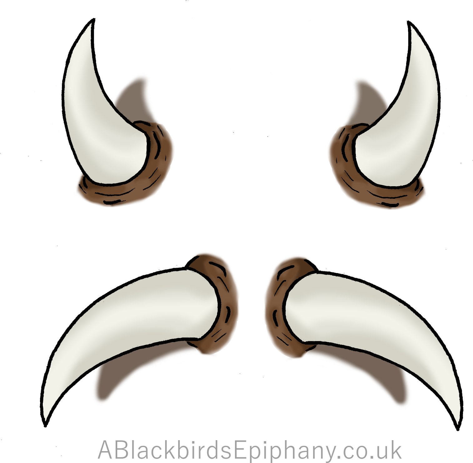 Halloween Horn Temporary Tattoos - Slenderman (1600x1553), Png Download
