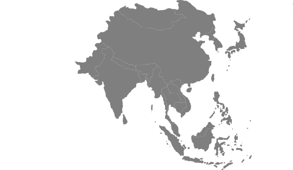 Continent Clipart Silhouette - Asia Silhouette Png (600x348), Png Download