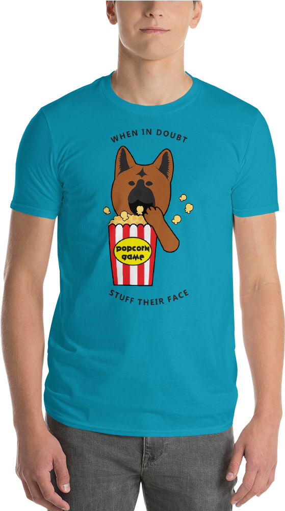 Red Akita Popcorn Hashtagtshblack Mockup Front Mens (1000x1000), Png Download