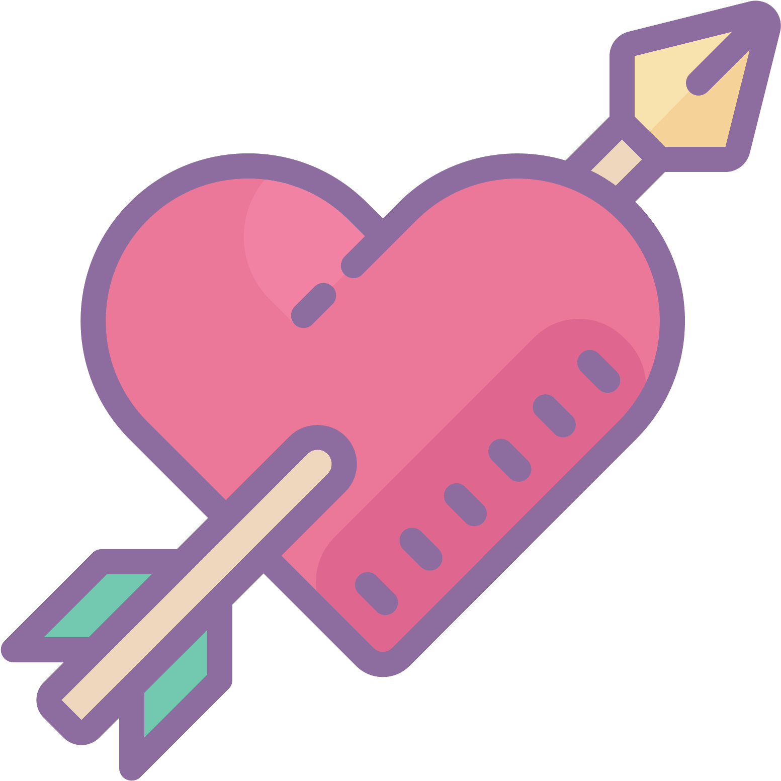 Corazón Con La Flecha Icon - Coração Com Flecha Fundo Transparente (1600x1600), Png Download