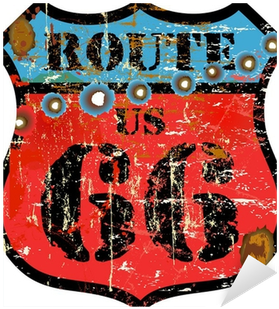 Retro Route 66 Sign, W - Trailer (400x400), Png Download