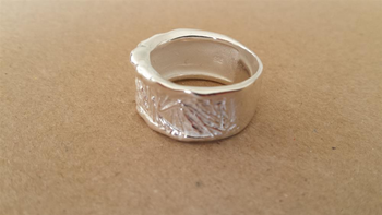Silver Ring Shiny Grooves 925 Sterling Silver Rings - Titanium Ring (350x197), Png Download