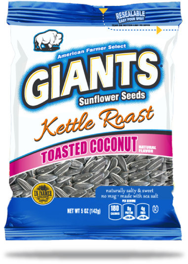 Toasted Coconut Kettle Roast - Giants Sunflower Seeds, Kettle Roast, Dill Pickle Flavor (600x600), Png Download