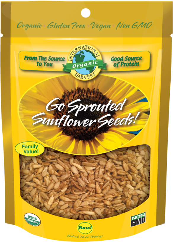 Go Sprouted Sunflower Seeds - International Harvest Go Sprouted Almonds, 4 Oz, Orange (1024x1024), Png Download