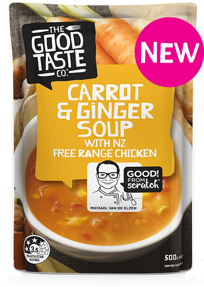 Carrot & Ginger Soup With Nz Free Range Chicken 500g - Nz Soup (400x577), Png Download