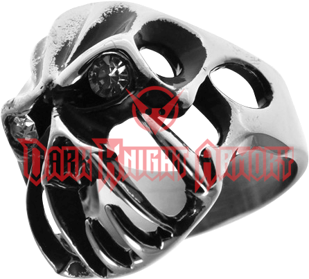 Stainless Steel Devil Alien Cz Eyes Skull Tiger Tooth (460x460), Png Download