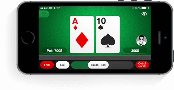 On The Personal Device Every Player Can Play A Hand - Mobile Phone (576x298), Png Download