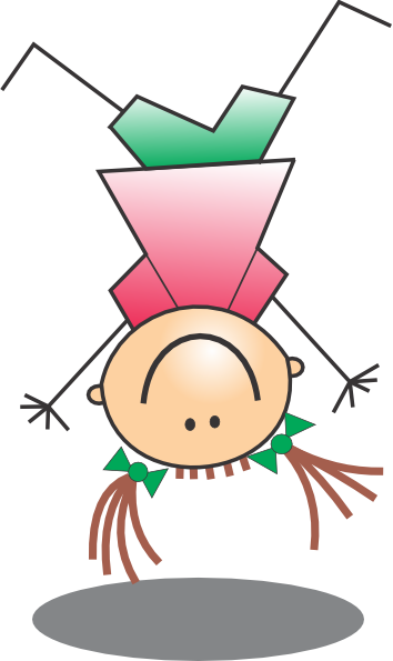 Jump Person Cliparts - Upside Down Clipart (354x595), Png Download