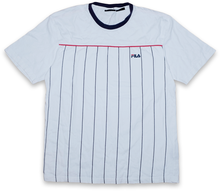 Vintage Fila Vertical Stripes T-shirt Large - T-shirt (900x900), Png Download