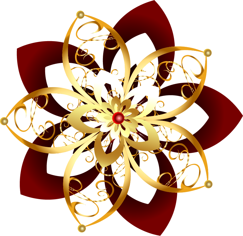 Dios - - Transparent Golden Flowers (850x826), Png Download