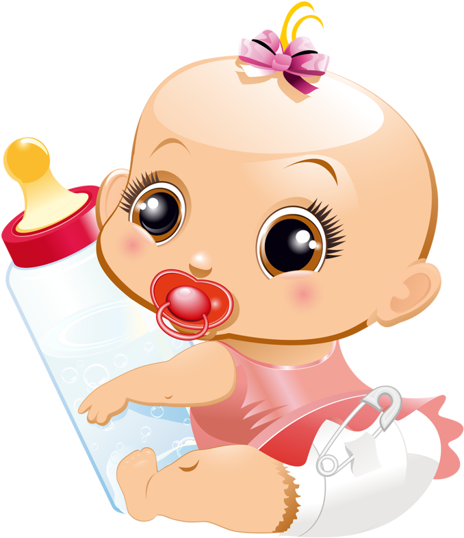 Фотки Dibujo De Bebé, Ropa Bebe, Hijos, Te Esperamos - Bebe Con Biberon Caricatura (687x800), Png Download