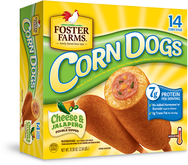 Foster Farms Mini Corn Dogs Get Bragging Rights - Foster Farms Cheese And Jalapeno Corn Dogs (1000x600), Png Download