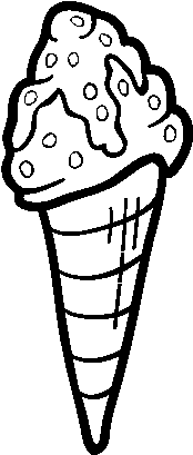 Desenho De Sorvete Com Topping Para Colorir - Helado Dibujo Blanco Y Negro (600x470), Png Download
