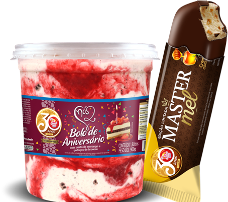 Creme Mel Lança Sorvete Sabor Bolo De Aniversário Para - Ice Cream (627x400), Png Download