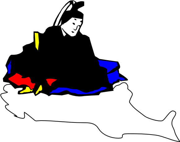 Japanese Poet On Cloud Svg Clip Arts 600 X 457 Px (600x457), Png Download