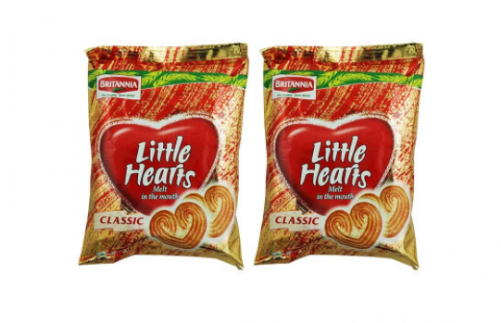 Britannia Little Hearts Classic Biscuit (500x500), Png Download