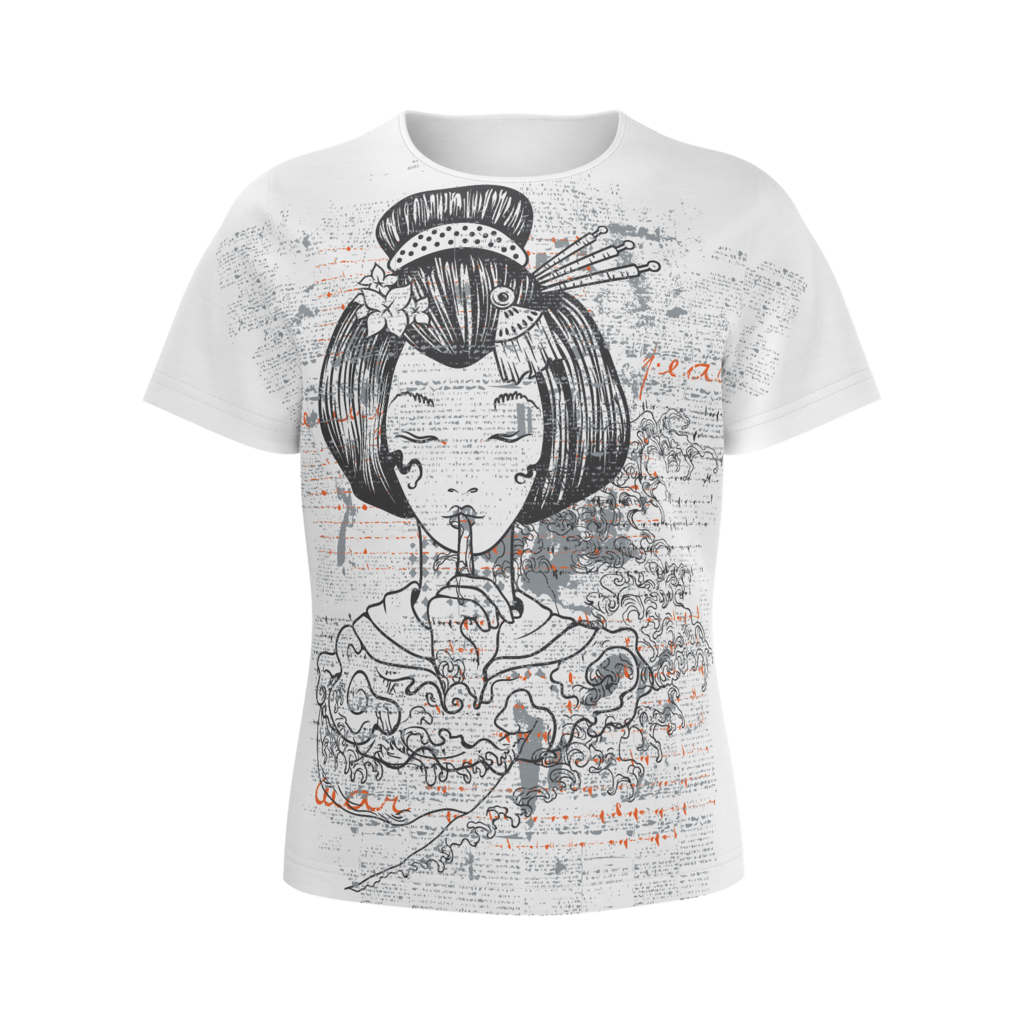 Geisha Peace Pop-culture Slouchy V-neck (1024x1024), Png Download