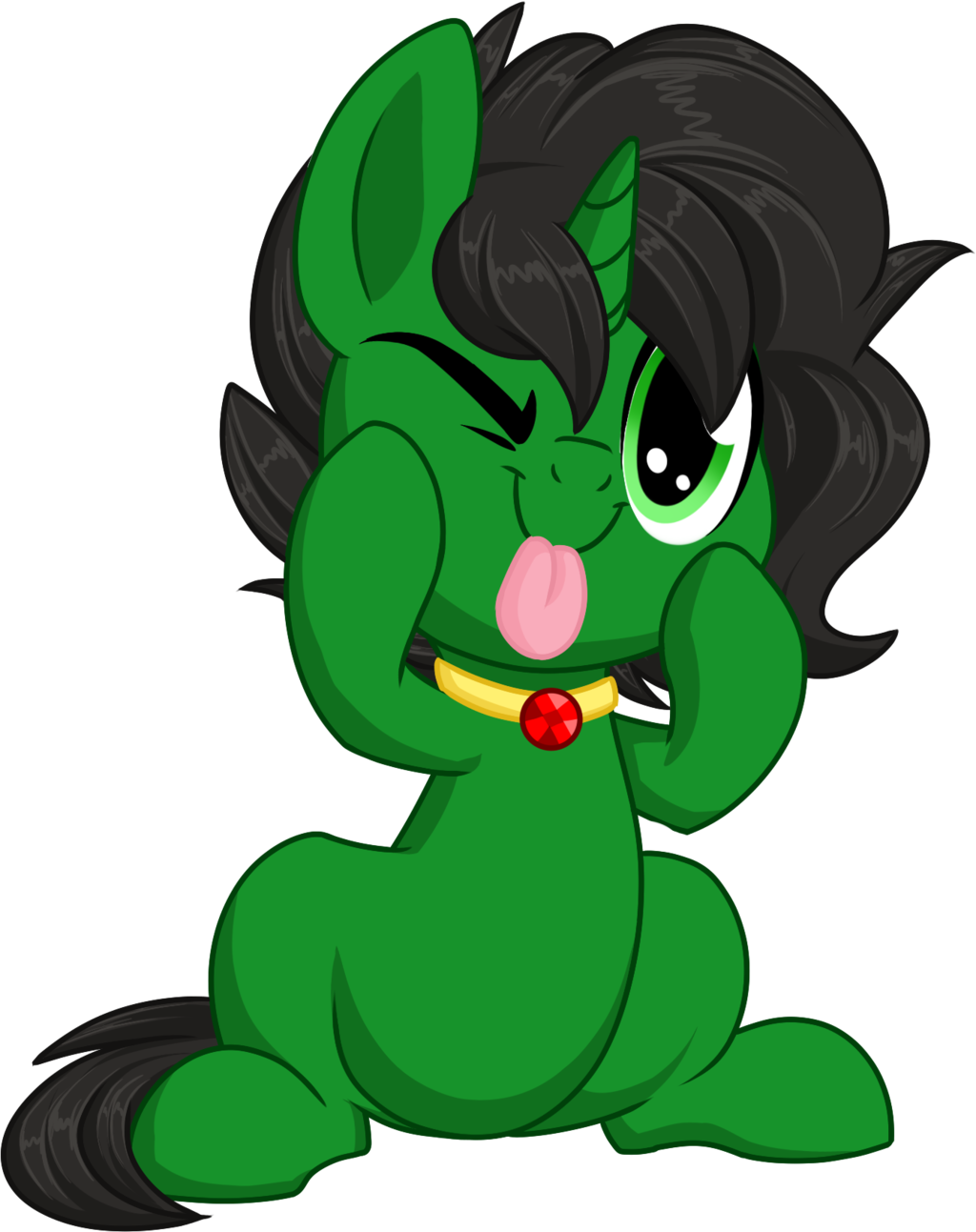 Kellythedrawinguni, Blep, Chibi, Colt, Jewelry, Male, - Cartoon (1024x1293), Png Download