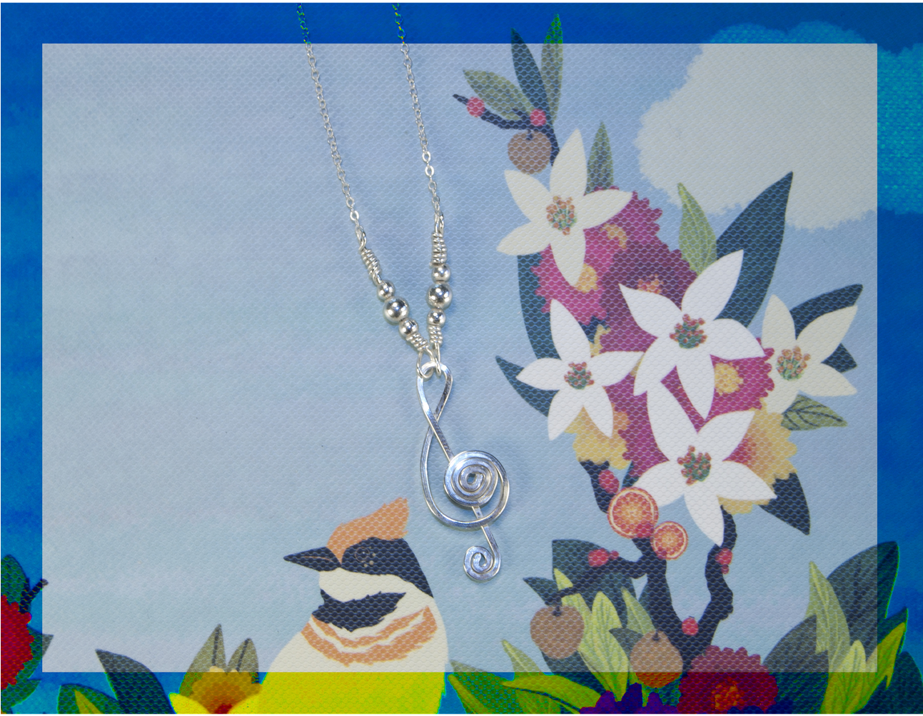 Silver Treble Clef Necklace (1292x1292), Png Download