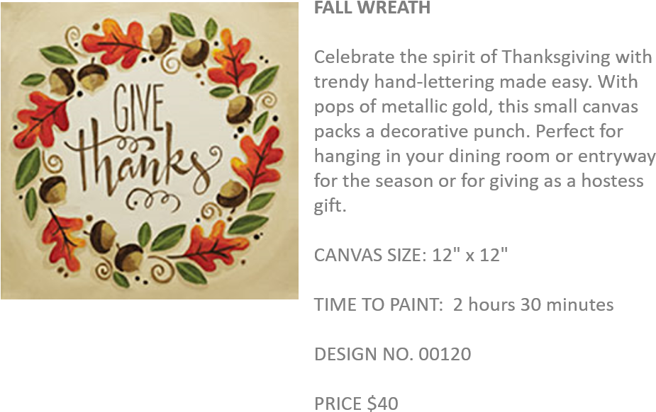 Fall-wreath - Thanksgiving Easy Paintings (952x623), Png Download