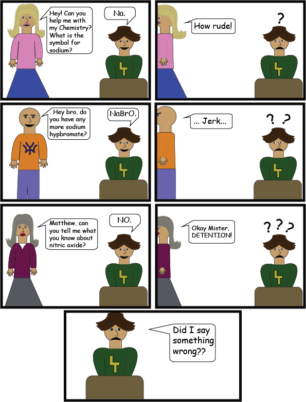 Chemistry Class Comic Strip - Cartoon (595x782), Png Download