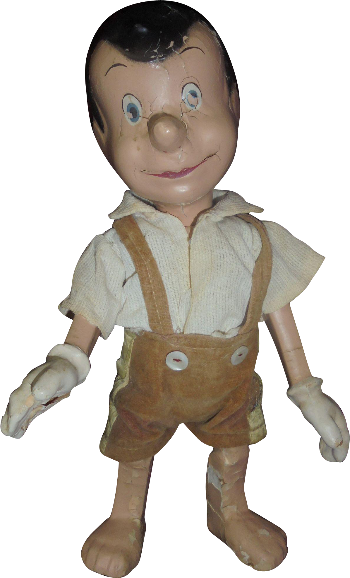 Vintage Disney Pinocchio Composition Doll In Poor Condition - Cartoon (1972x1972), Png Download