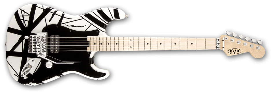 Evh Es Una Marca Nueva En El Mercado, Es Una Colaboración - Evh Striped Series Electric Guitar White / Black (940x360), Png Download