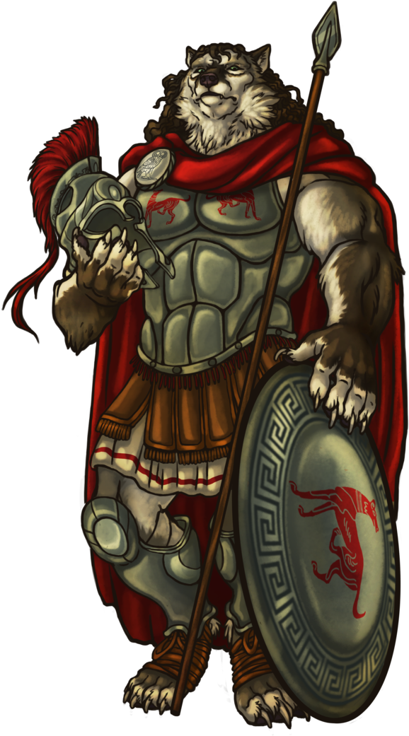 Anthro-adventures - Anthro Hoplite (675x1080), Png Download