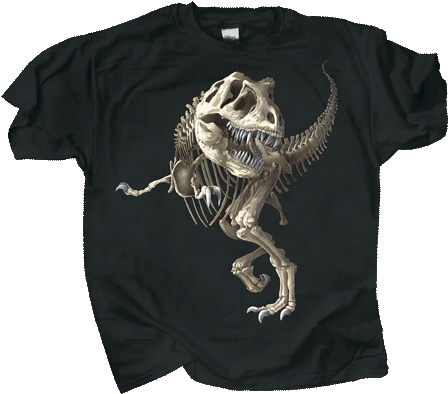 T Rex Skeleton Adult T Shirt - T-rex Skeleton Refrigerator Magnet (480x420), Png Download