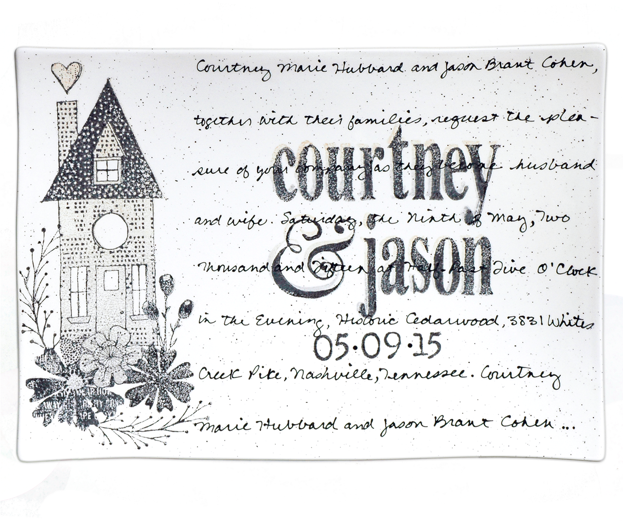 Personalized Wedding Invitation Platter - Wedding Invitation (1280x1280), Png Download