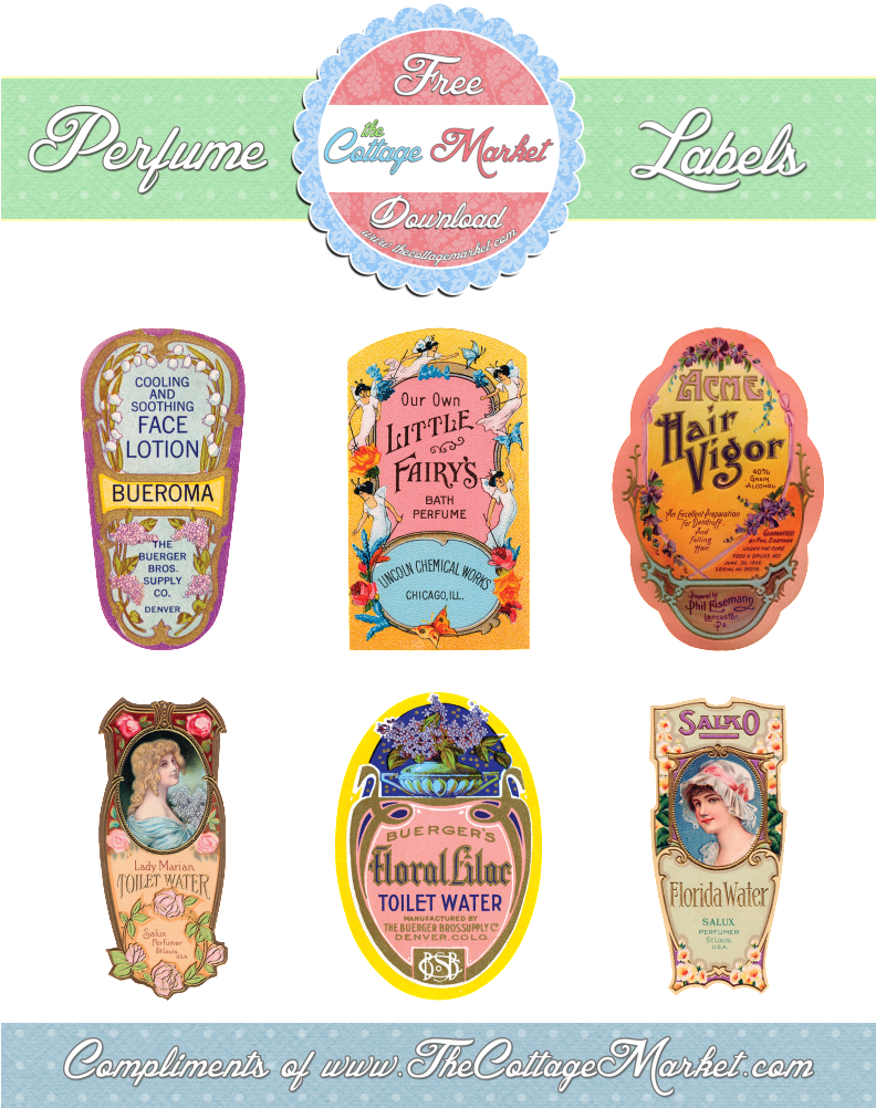 Perfumelabels Thecottagemarket Giveaway 1 Picture By - Perfume Bottle Label Template (791x1024), Png Download