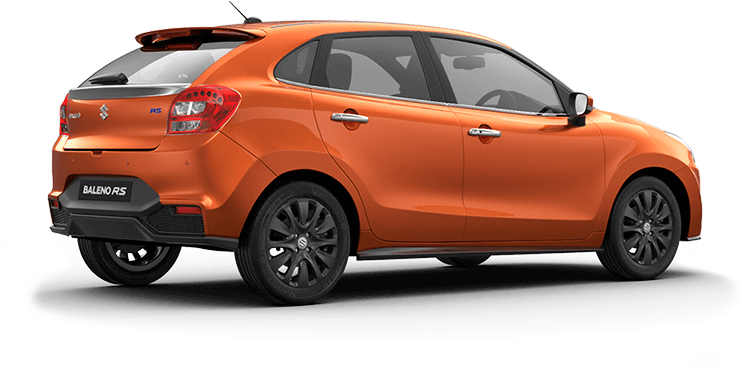 Baleno Rs Orange Car Back Side View - Suzuki Baleno (1090x536), Png Download