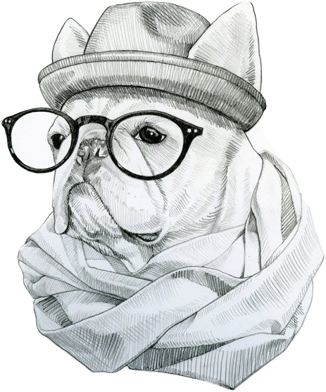 The Underdog - Hipster Dog Drawing (507x609), Png Download