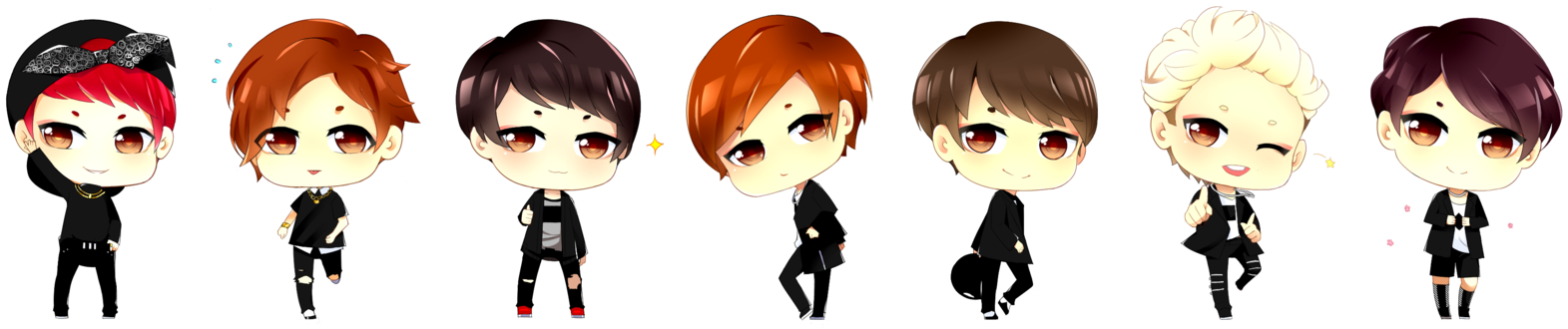Deviantart, Pegatinas, Bts Chibi, Búsqueda, Fan De - Bts Dope Chibi Png (1600x370), Png Download