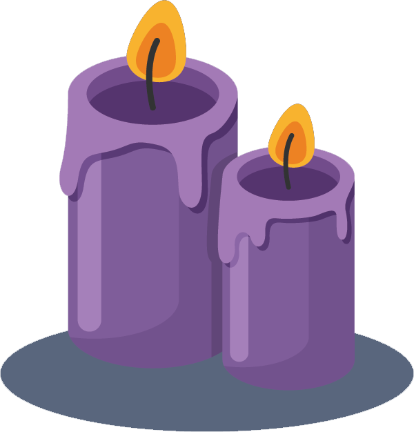 Dracula - Candles Purple Transparent (600x626), Png Download