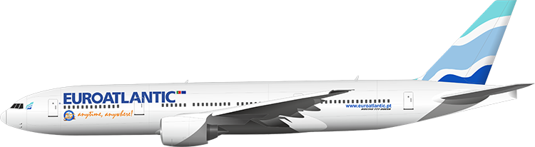 Boeing 777-200 Er - Euroatlantic Airways Png (750x206), Png Download