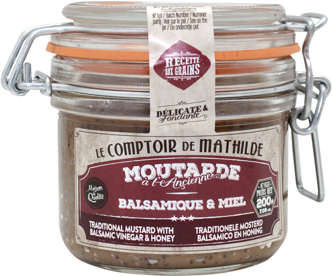 Moutarde A L Ancienne Balsamique Miel 200 G - Musztarda Z Suszonymi Pomidorami I Bazylią Comptoir (800x800), Png Download
