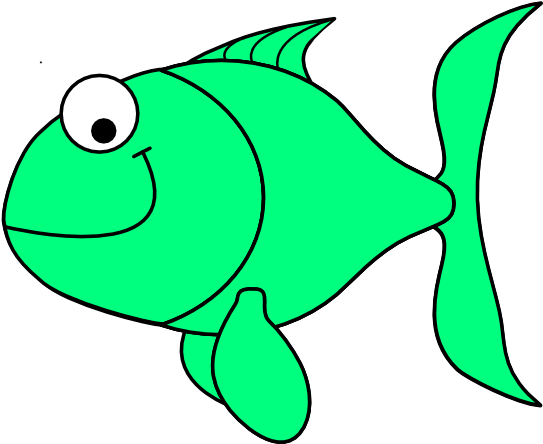 Green Fish Clipart - Fish Clip Art (600x446), Png Download