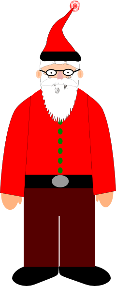 Santa Body Parts (240x589), Png Download
