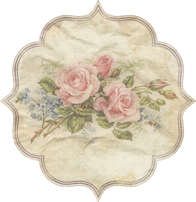 Vintage Postcard With Roses From Shariji - Vintage Gold Embossed Style Filigree And Roses Tote (681x700), Png Download