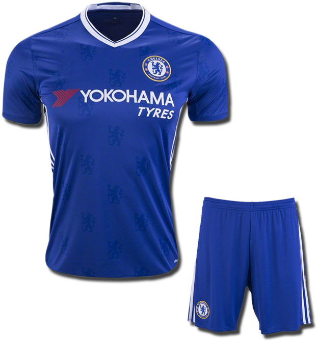 Kids Chelsea Football Jersey And Shorts Home 16 17 - Adidas Chelsea Home Fa Cup Jersey 16/17 J996837 (900x1200), Png Download