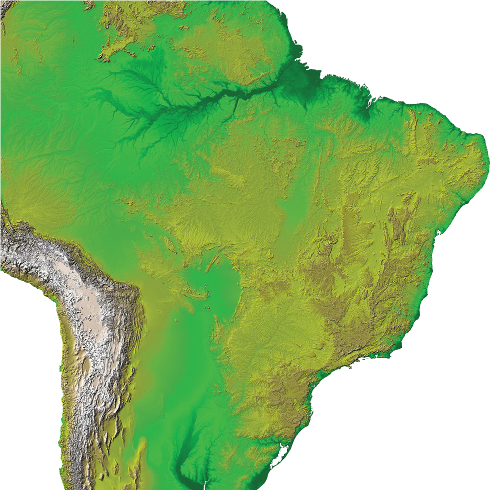 Mapa Expandido - South America Topography (1128x980), Png Download