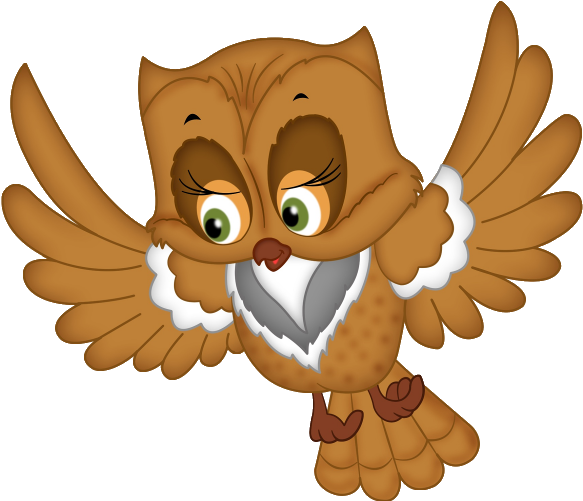 Owl Cartoon Image 3 - Owl Flying Transparent Clipart (600x600), Png Download