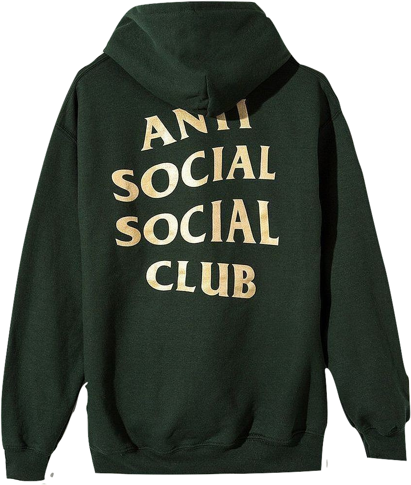 Anti Social Social Club - Anti Social Social Club Hoodie Green (921x995), Png Download