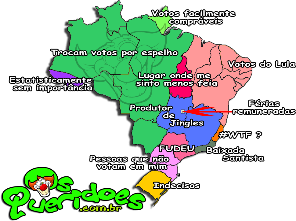 Mapa Do Brasil Na Visão Da Dilma - Brasil Visto Pelos Estrangeiros (992x743), Png Download