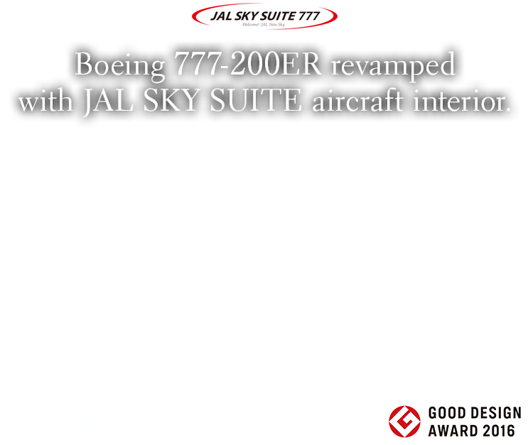 Boeing 777-200er Revamped With Jal Sky Suite Aircraft - Good Design Award (803x634), Png Download