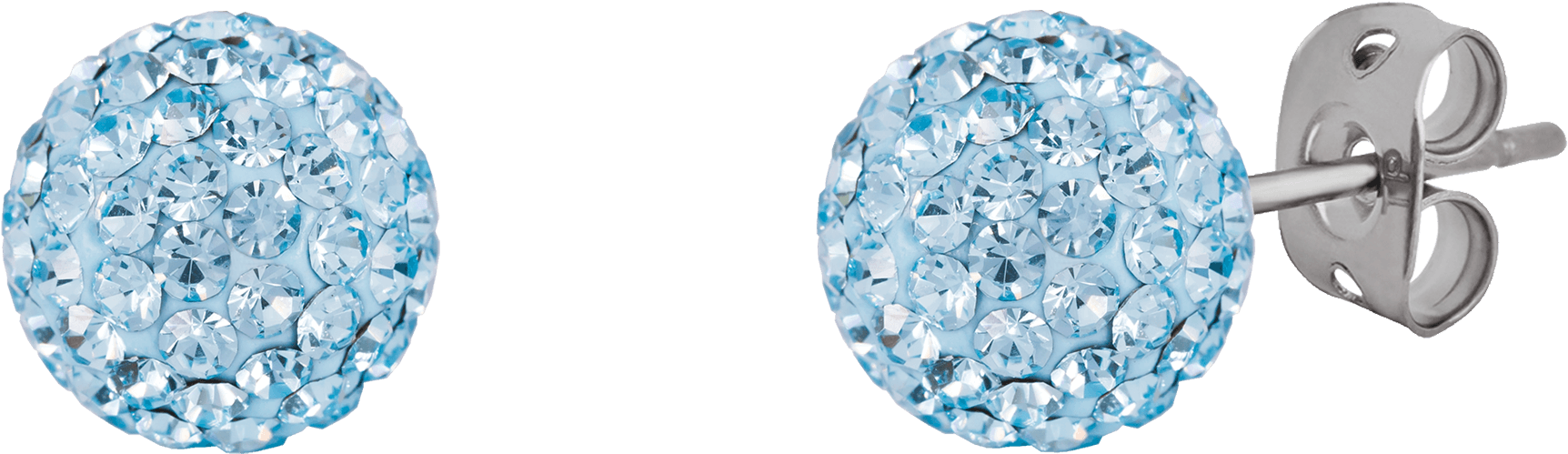 Bonbon Titanium & Light Blue Crystal Earrings - Tresor Paris Bonbon Titanium & Lilac Crystal Earrings (2000x2000), Png Download