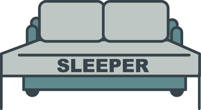 Queen Sleeper - Sleeper Sofa Clip Art (643x351), Png Download