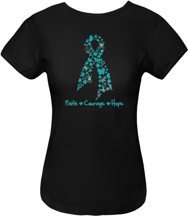 Ovarian Cancer Faith Courage Hope Women's Fitted T-shirt - Vasculitis Awareness Vasculitis Ribbon (480x480), Png Download